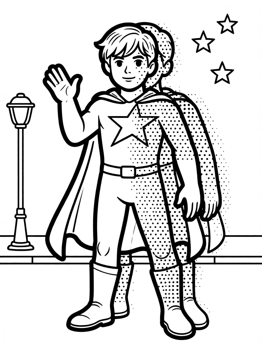 A hero with invisibility powers partially visible