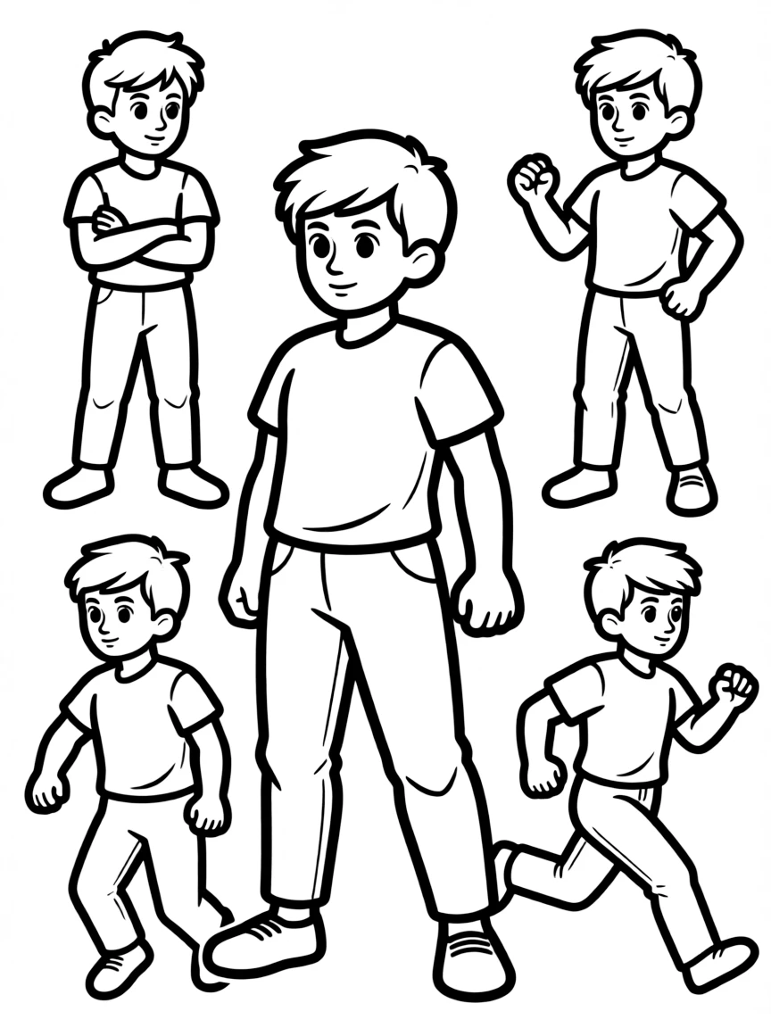 A hero with duplication powers creating multiple copies