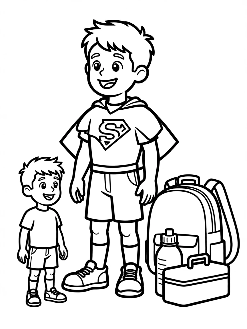 A hero with size-changing abilities next to normal objects