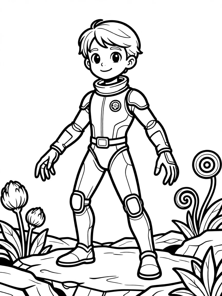 A hero from an alien world with unusual anatomy