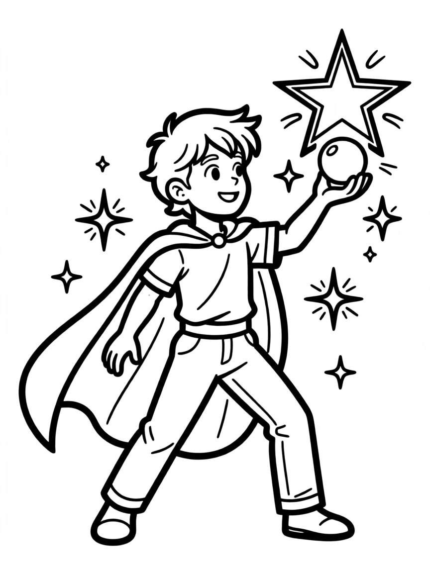 A magical hero transforming an object into something else