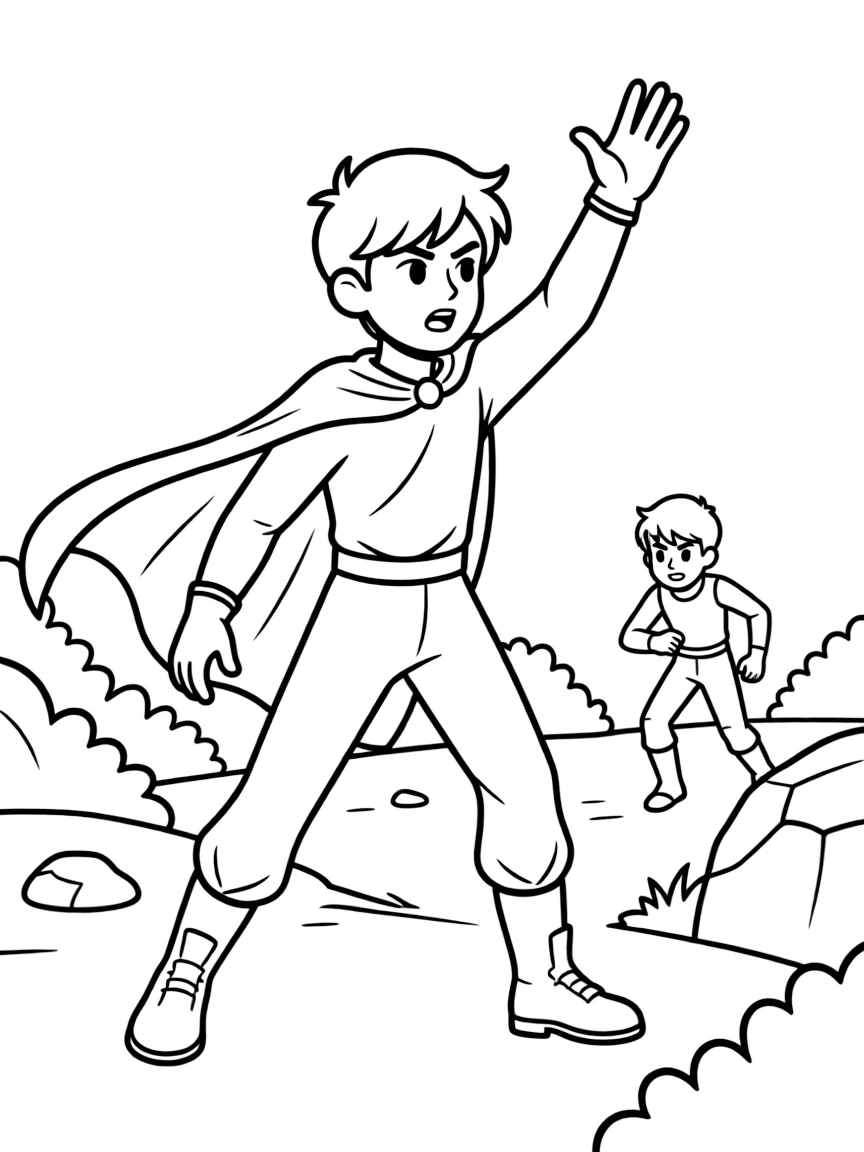A hero creating a diversion for a sneak attack