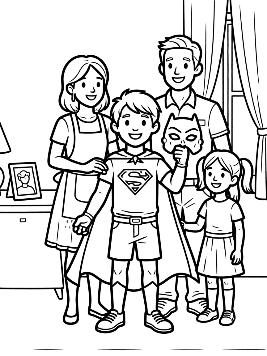 A hero's family supporting their double life