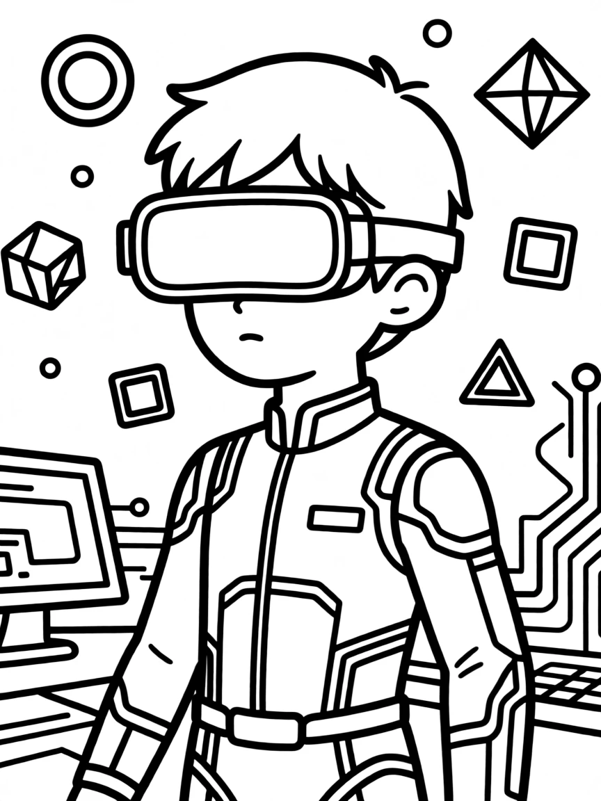 A hero in a virtual reality computer world