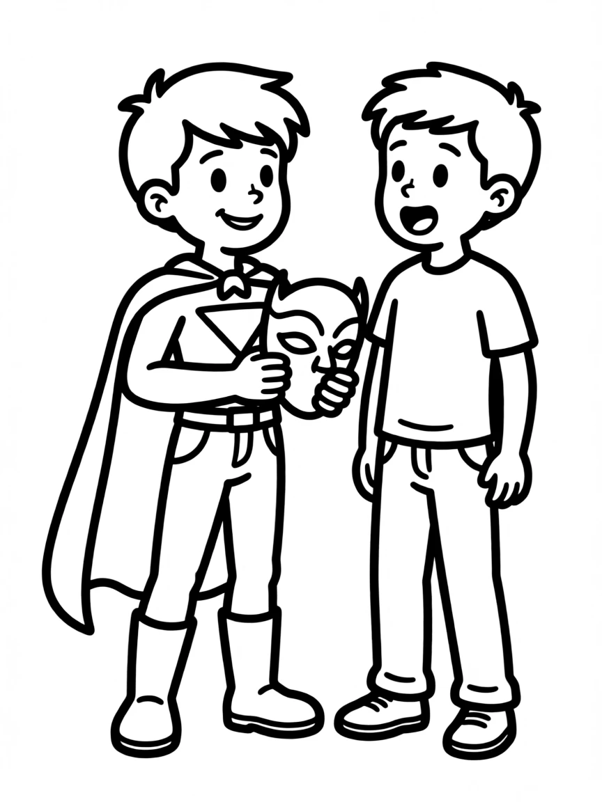 A hero revealing their identity to someone important