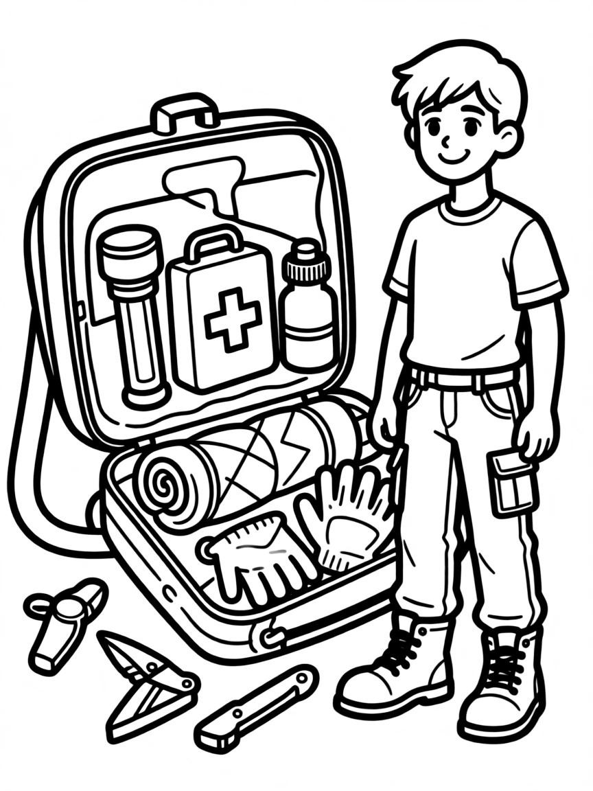 A hero's portable emergency kit for field operations