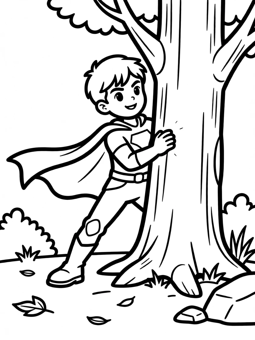 A hero using the environment strategically in combat