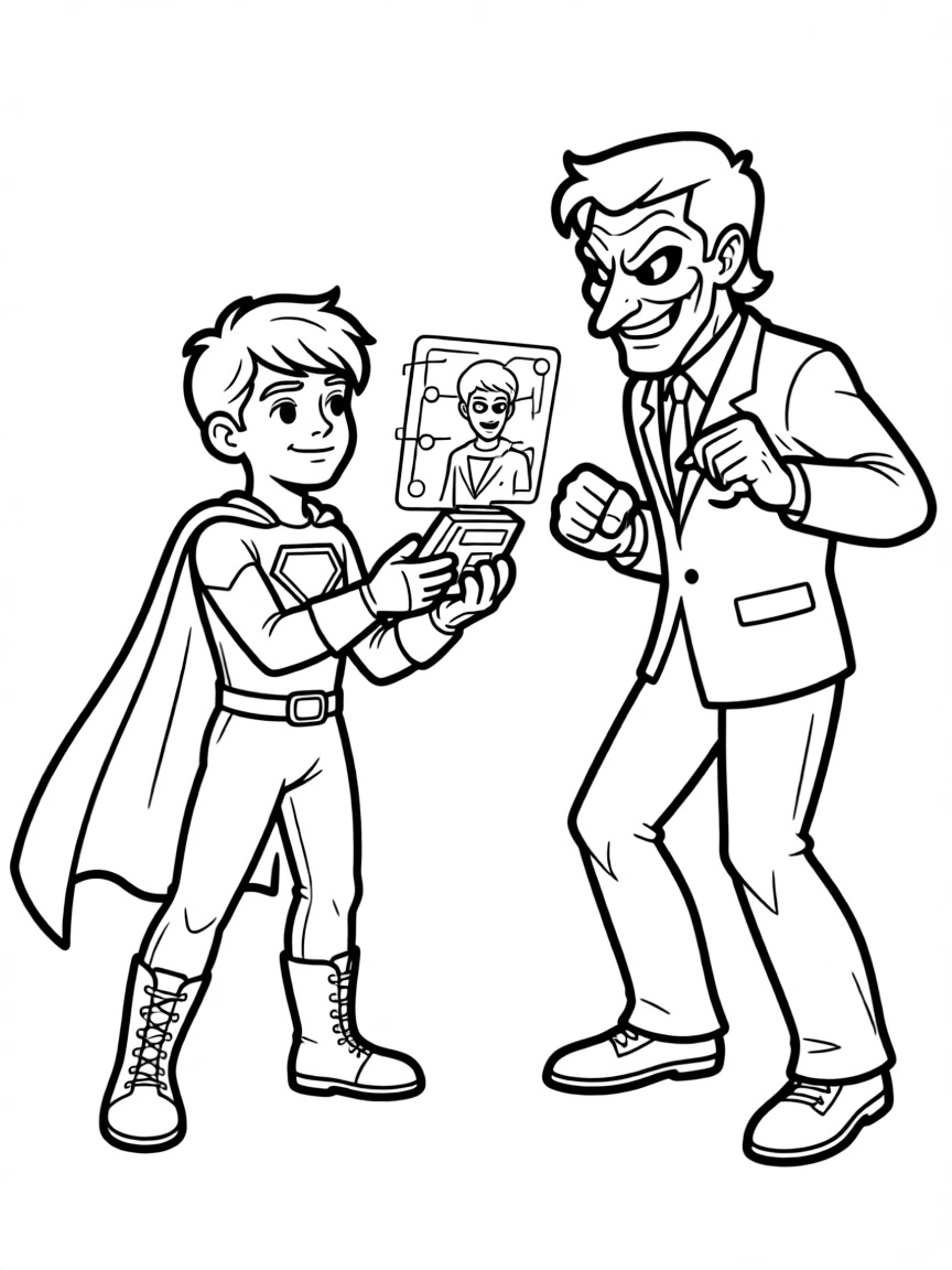 A hero analyzing and targeting a villain's weakness