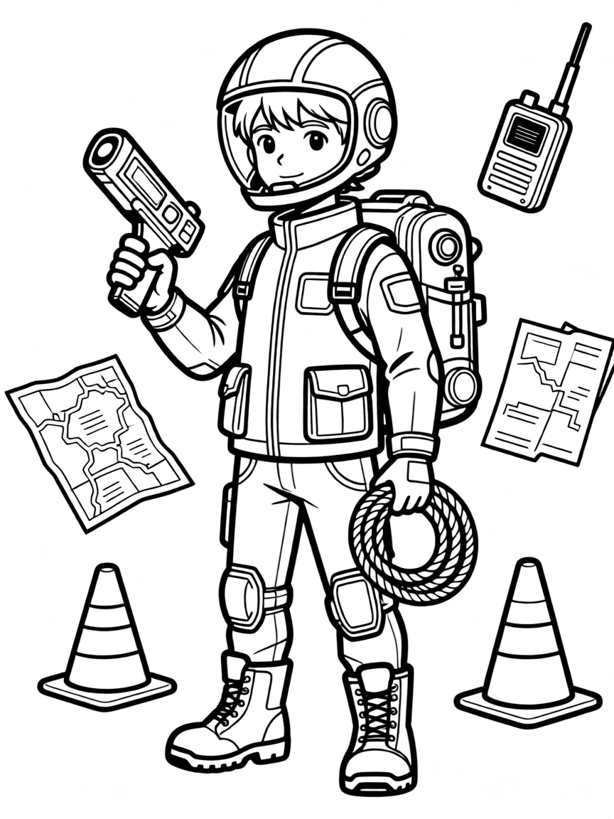 A hero using specialized equipment for a specific mission