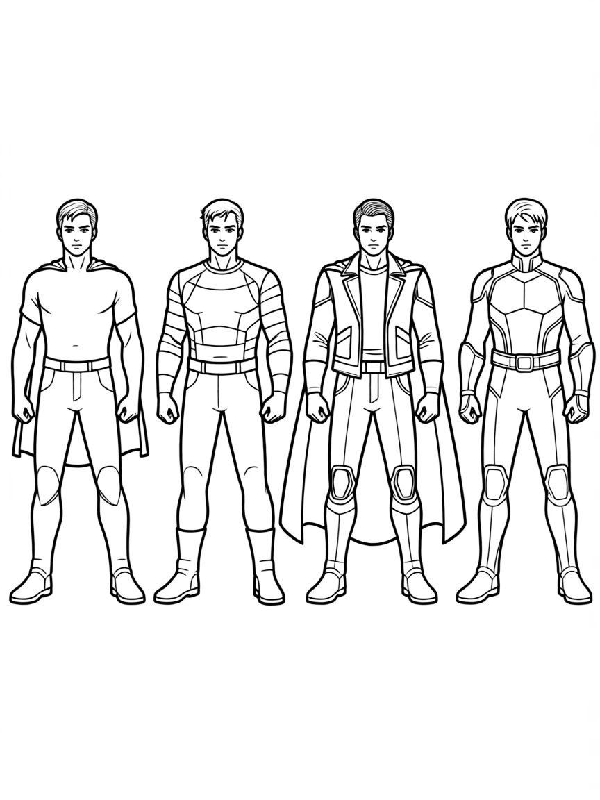 A hero's evolution of costume designs over time
