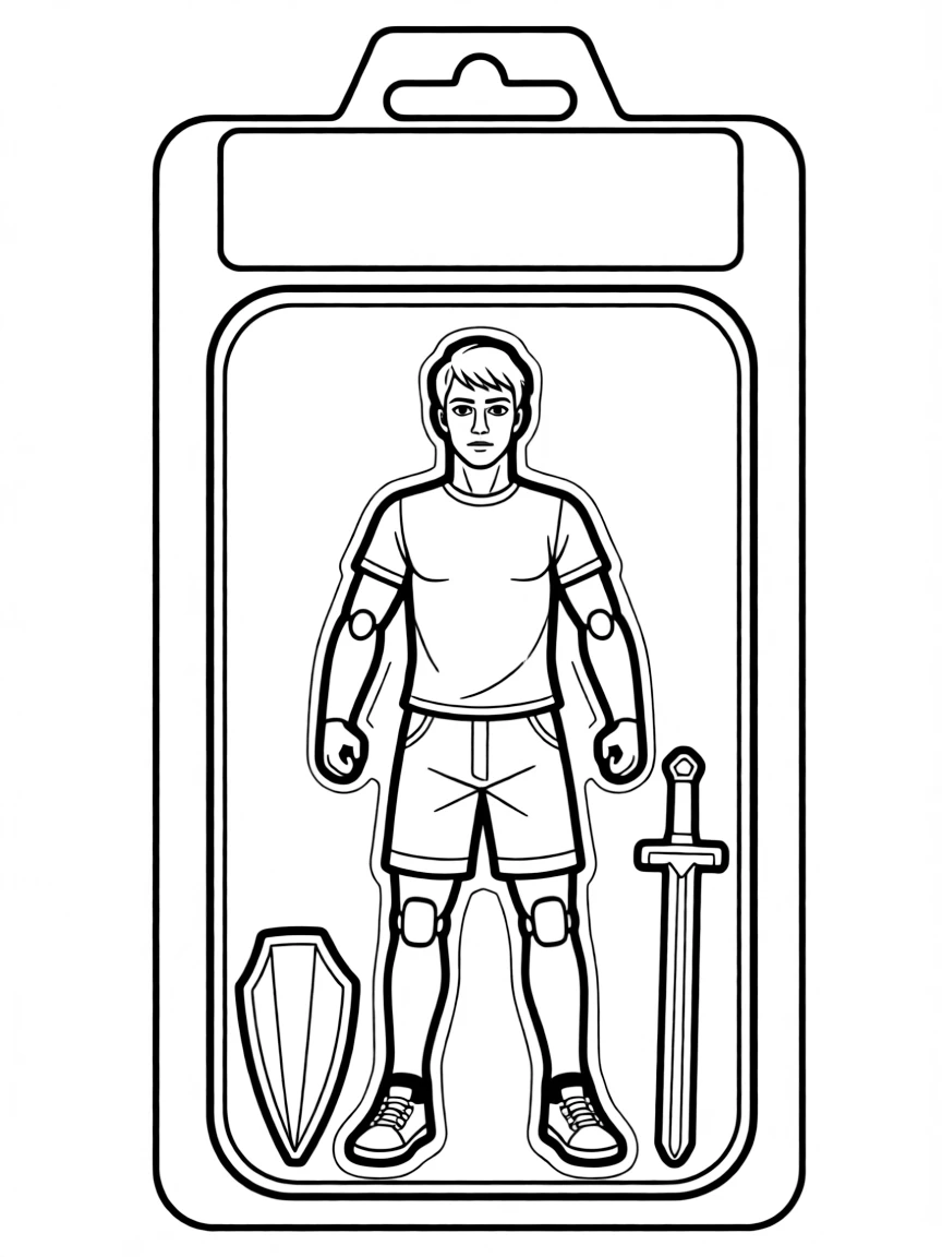 An action figure inside its display packaging