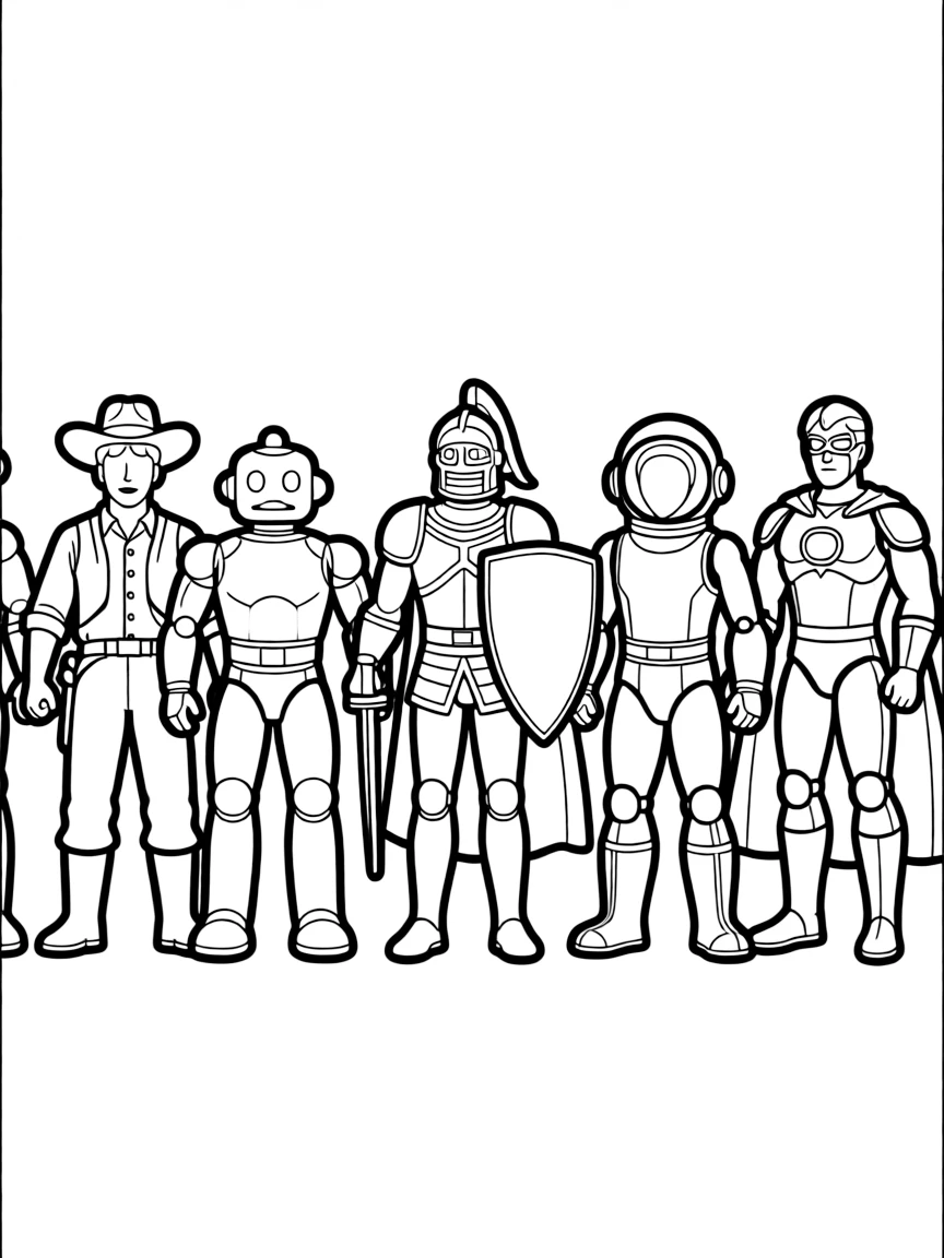 A vintage action figure collection from different eras