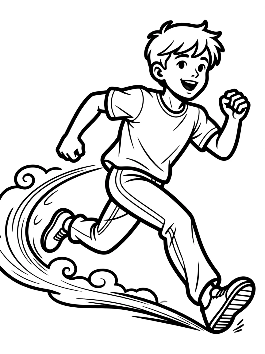 A hero with cheetah speed creating dust trails