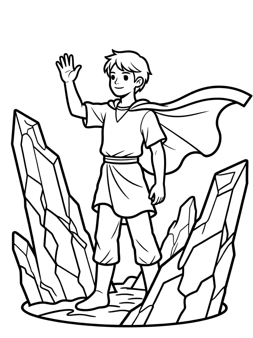 A hero controlling earth and stone formations