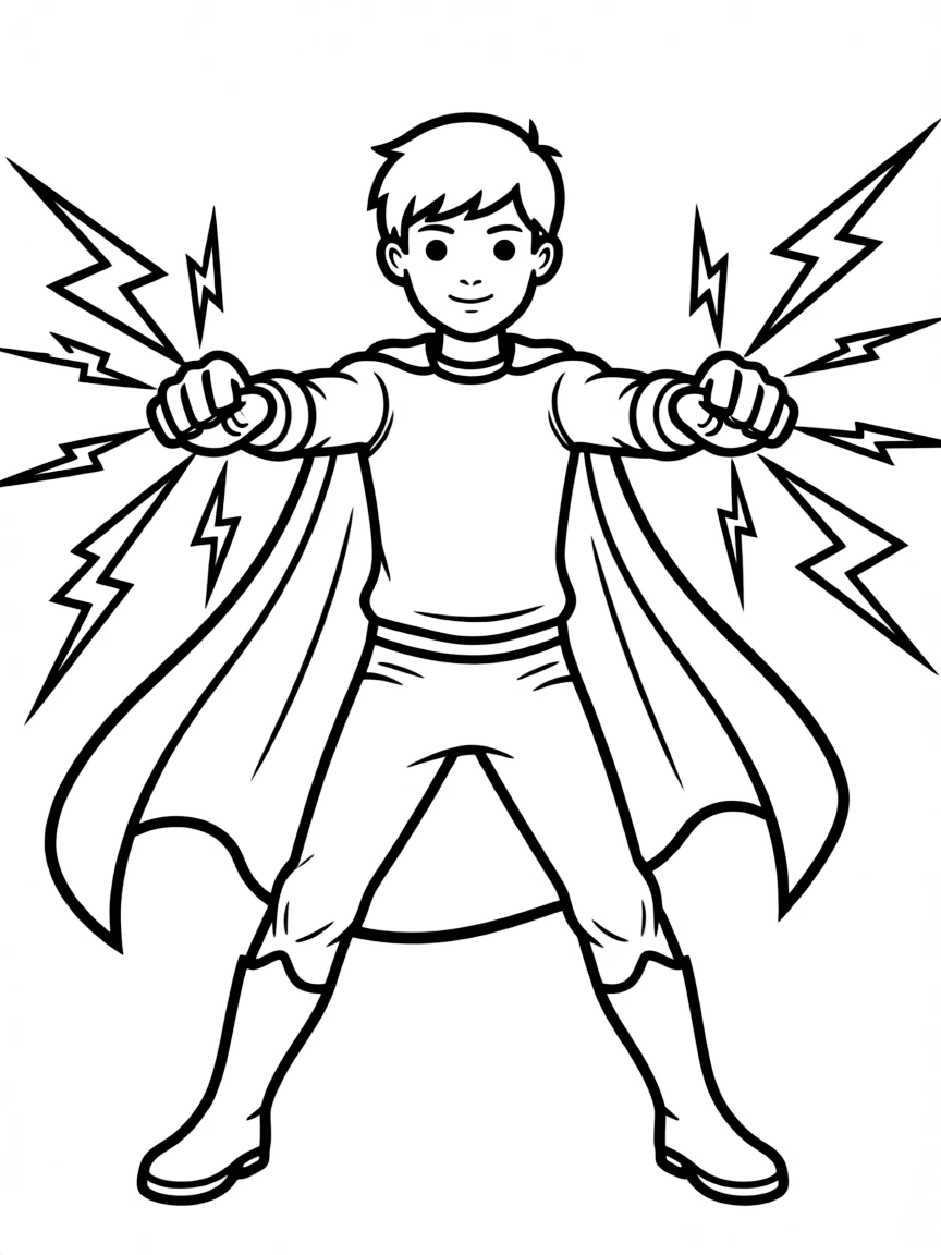 A hero with electricity arcing between their hands