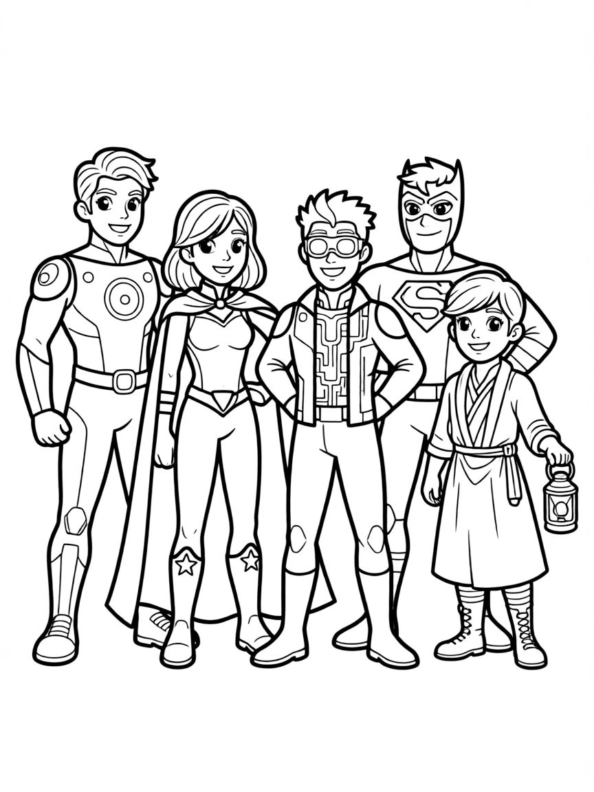 An international hero summit with various costume styles