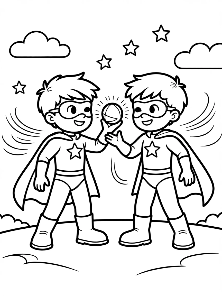 Two heroes with similar powers in friendly competition