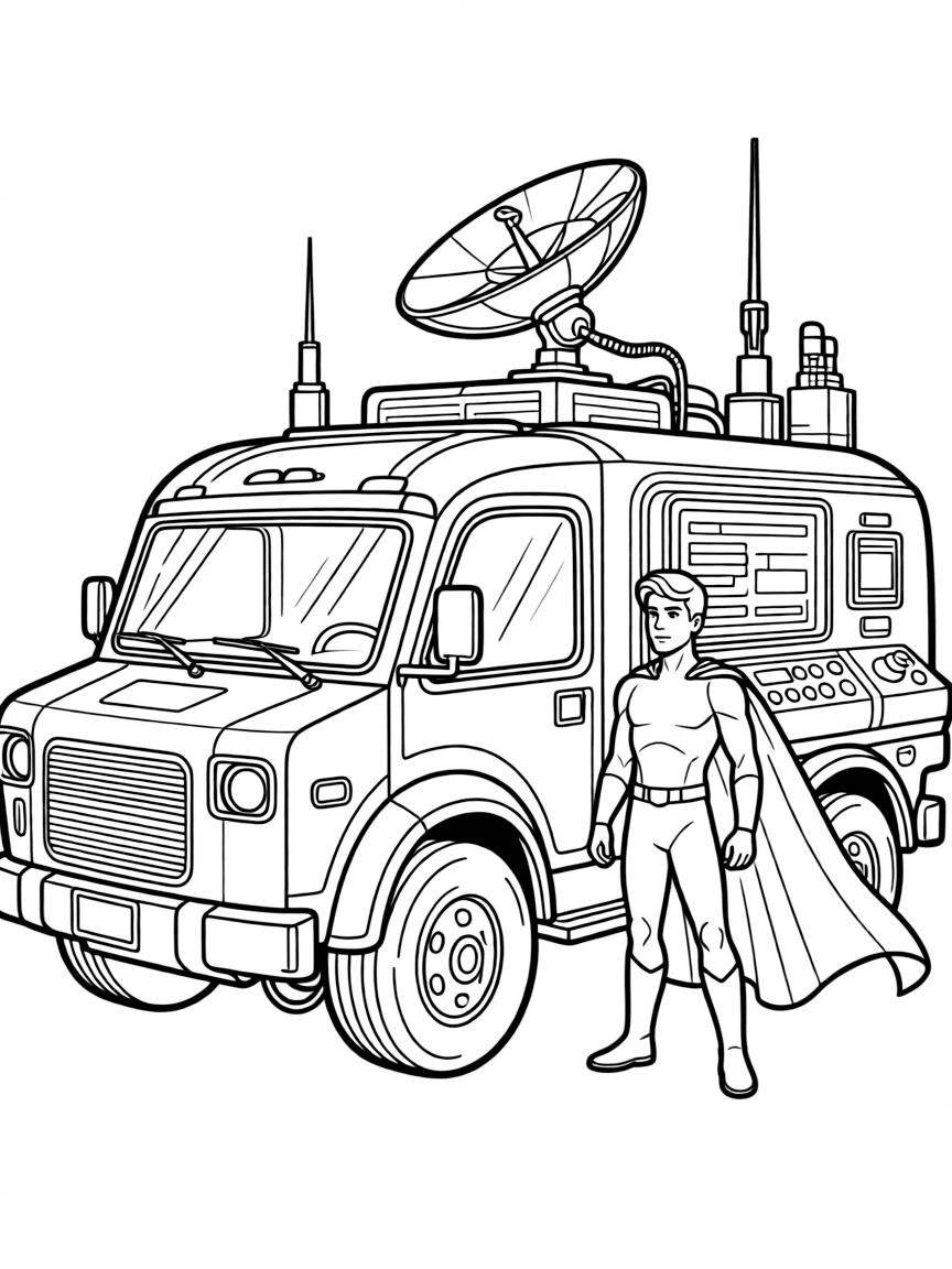 A hero's mobile command center with advanced systems