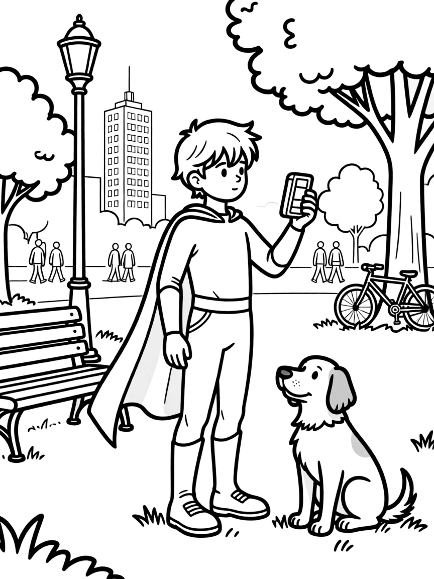 A hero gathering intelligence in a public setting