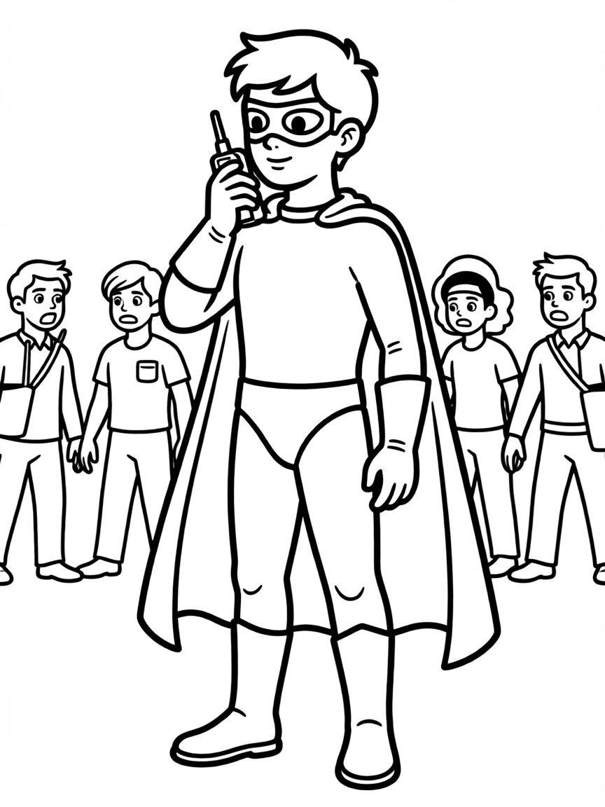 A hero maintaining their cover during a crisis