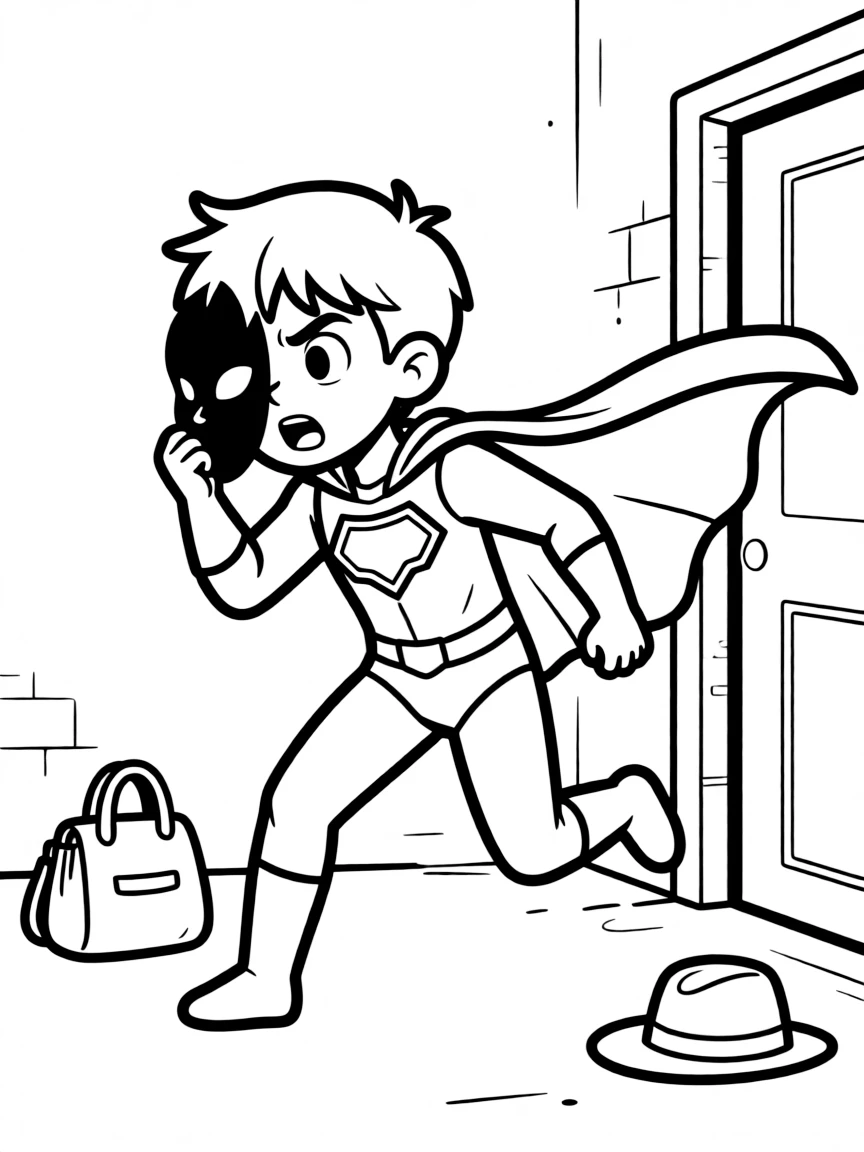 A hero's disguise being compromised at a critical moment