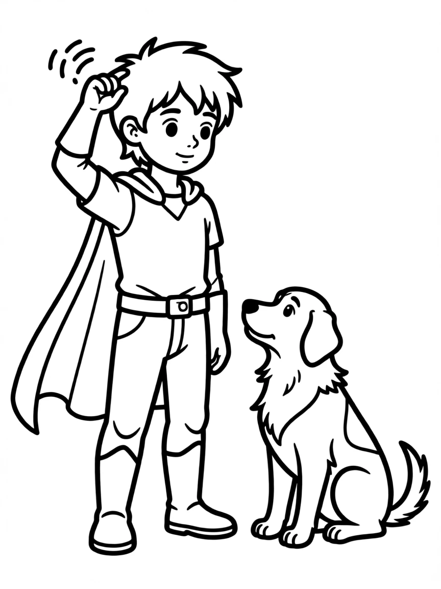 A hero communicating telepathically with their animal companion