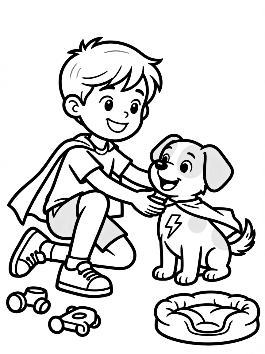 A hero rescuing and then adopting a super-powered animal