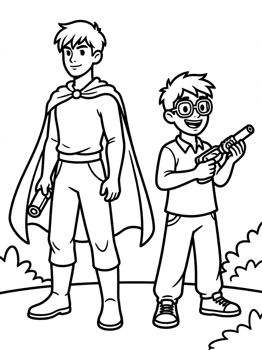 A serious hero paired with a comedic hero on a mission