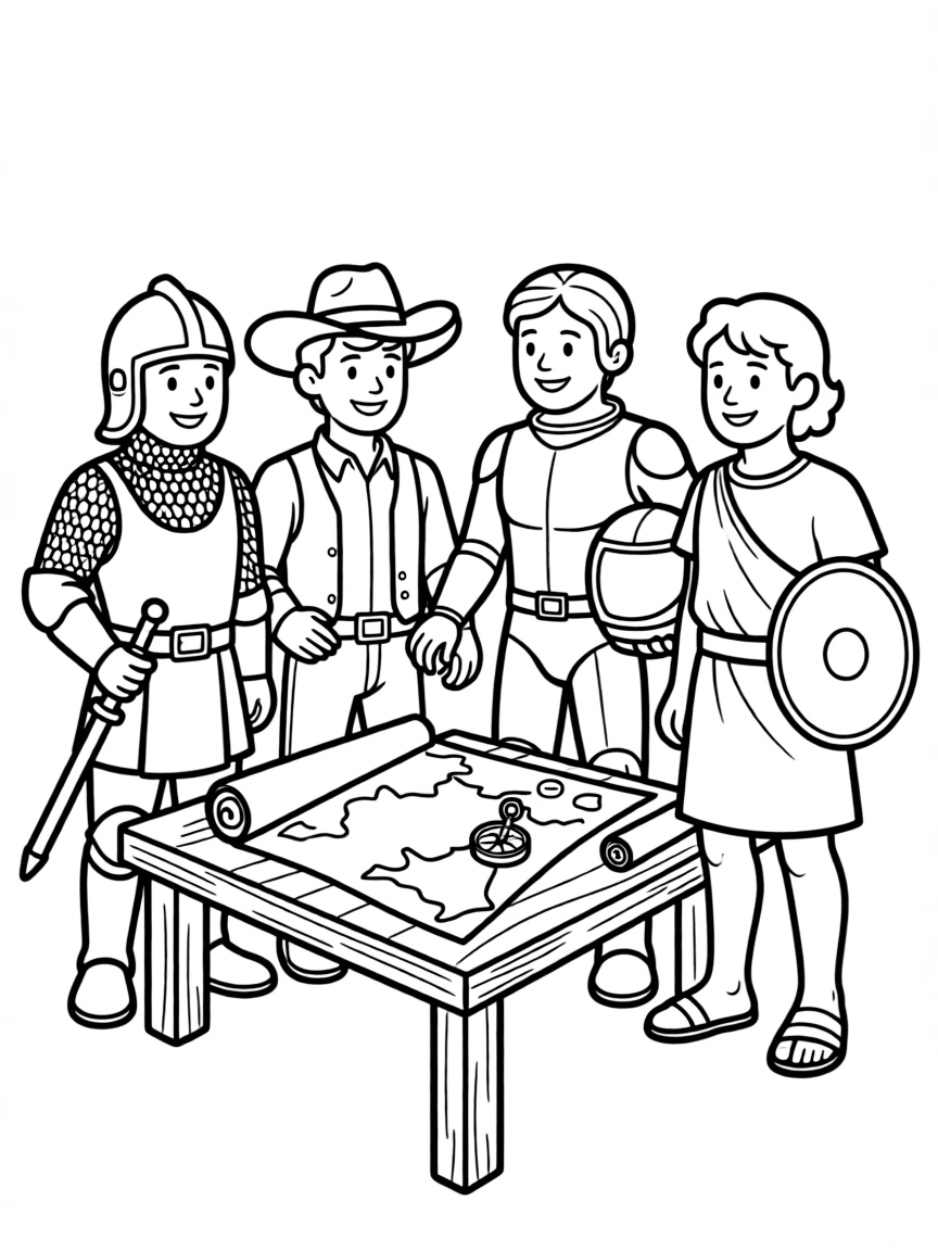 Heroes from different time periods working together