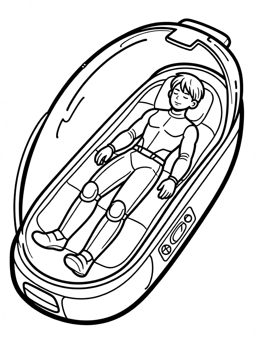 A hero in a healing tank recovering from battle