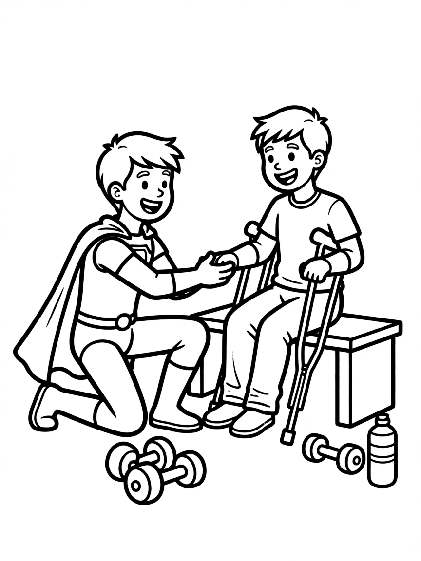 A hero helping a teammate through rehabilitation
