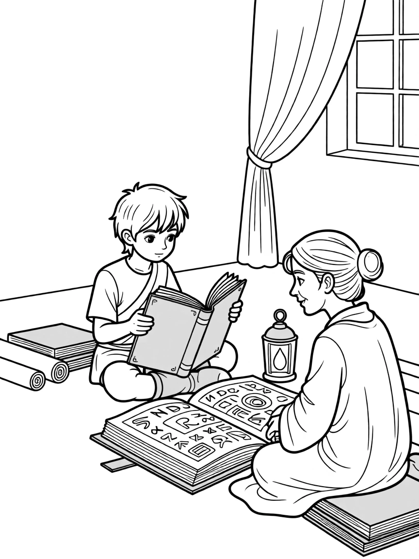 A hero learning secret techniques from their predecessor's journal