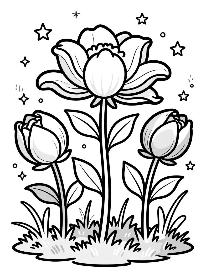 Magical flowers that glow at night and close their petals during the day