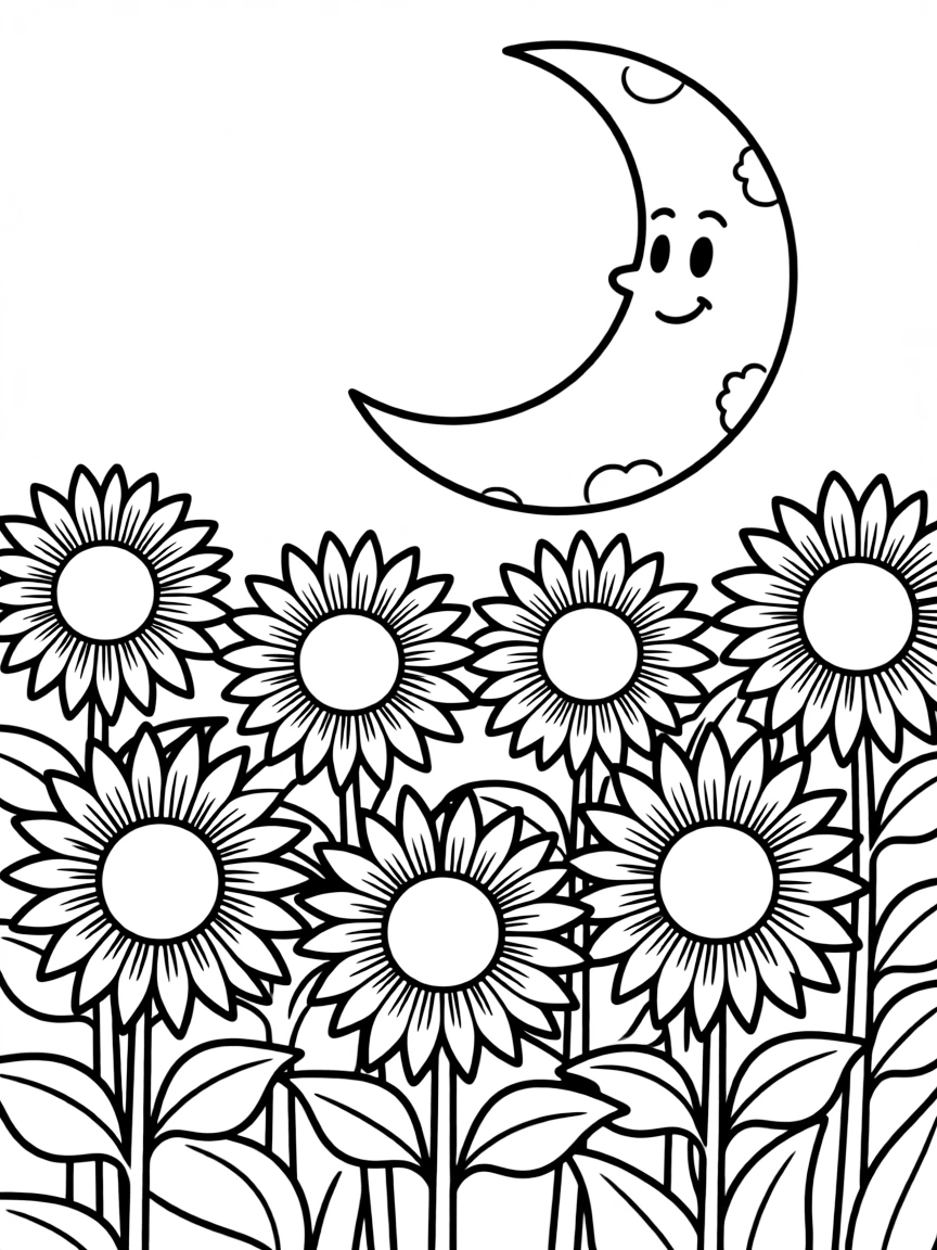 A field of sunflowers that actually follow the moon instead of the sun