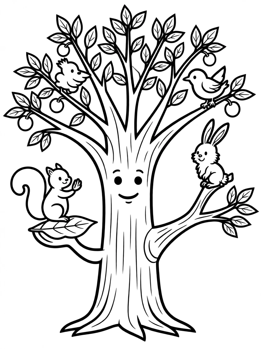 A tree ent gently lifting small animals to help them reach high branches