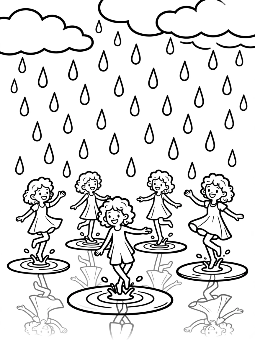 Enchanted rain that creates temporary water sprites dancing across puddles before disappearing