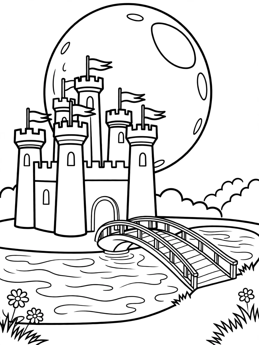 An invisible bridge that only appears when the full moon's light touches the castle moat