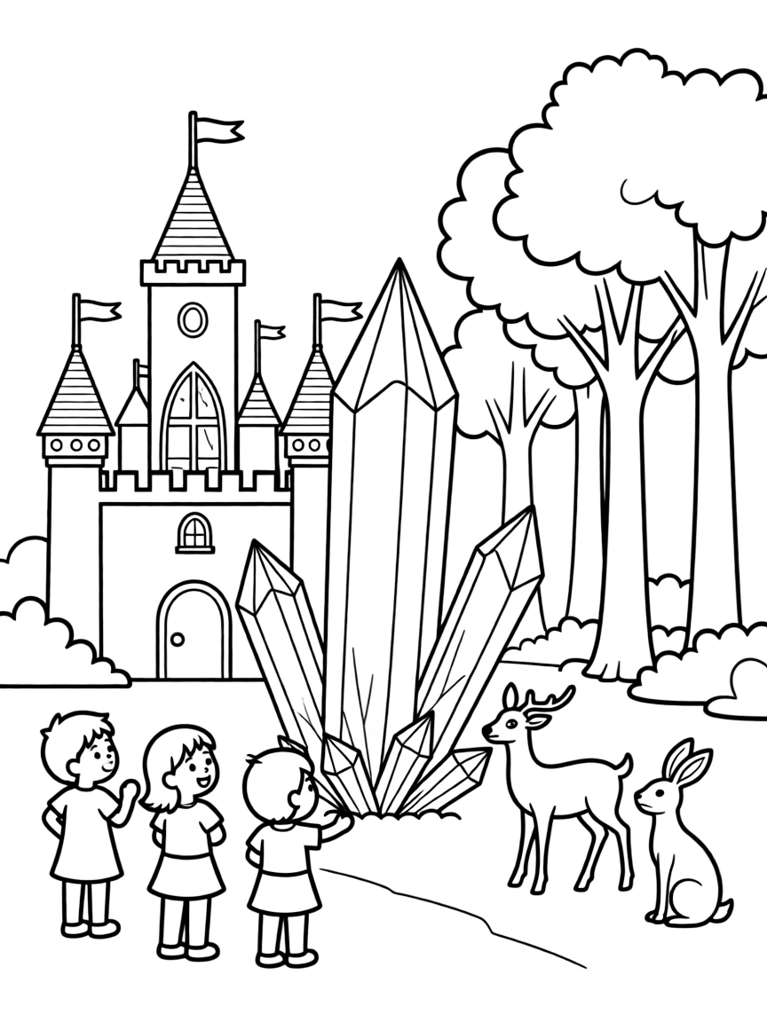 Crystal formations that grow according to the emotions of nearby castle and forest inhabitants