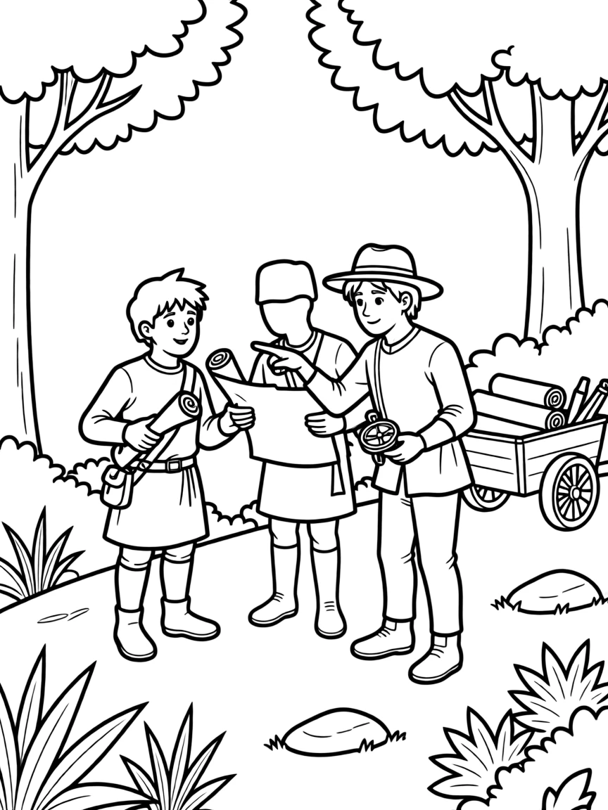 A mapping expedition with castle cartographers and forest guides documenting new discoveries