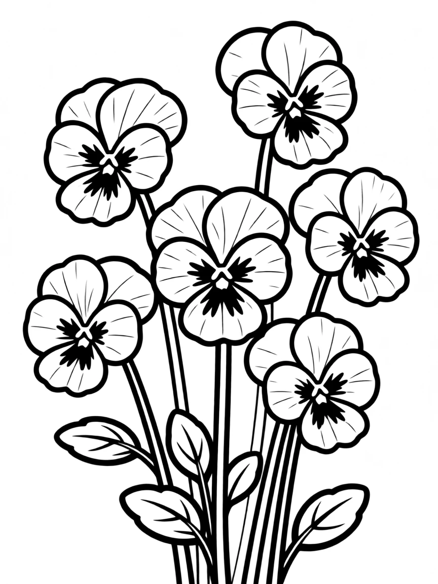 Pansies with their distinctive "face" patterns