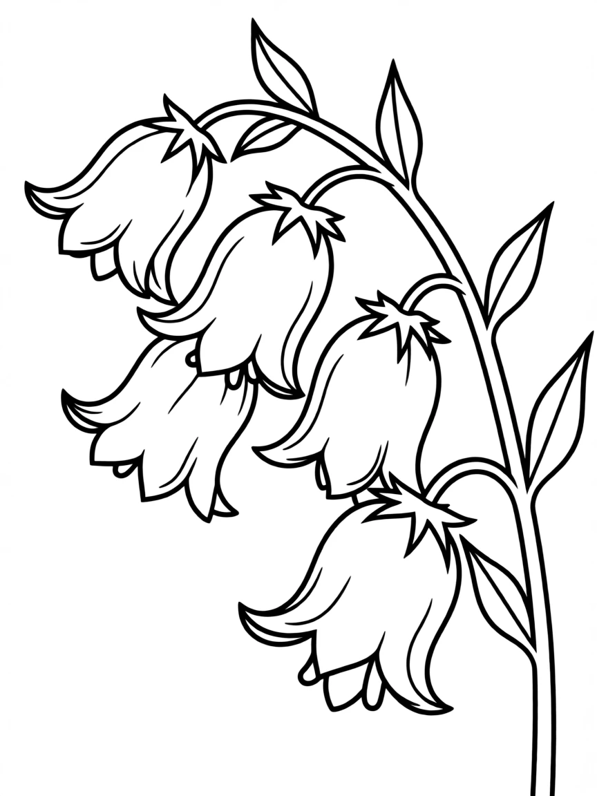 Bellflowers hanging from delicate stems