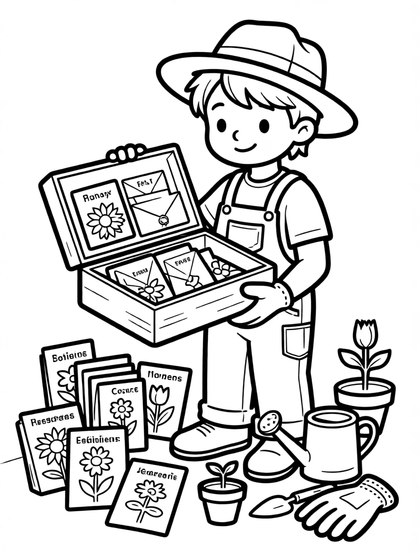 A gardener's collection of heirloom flower seeds