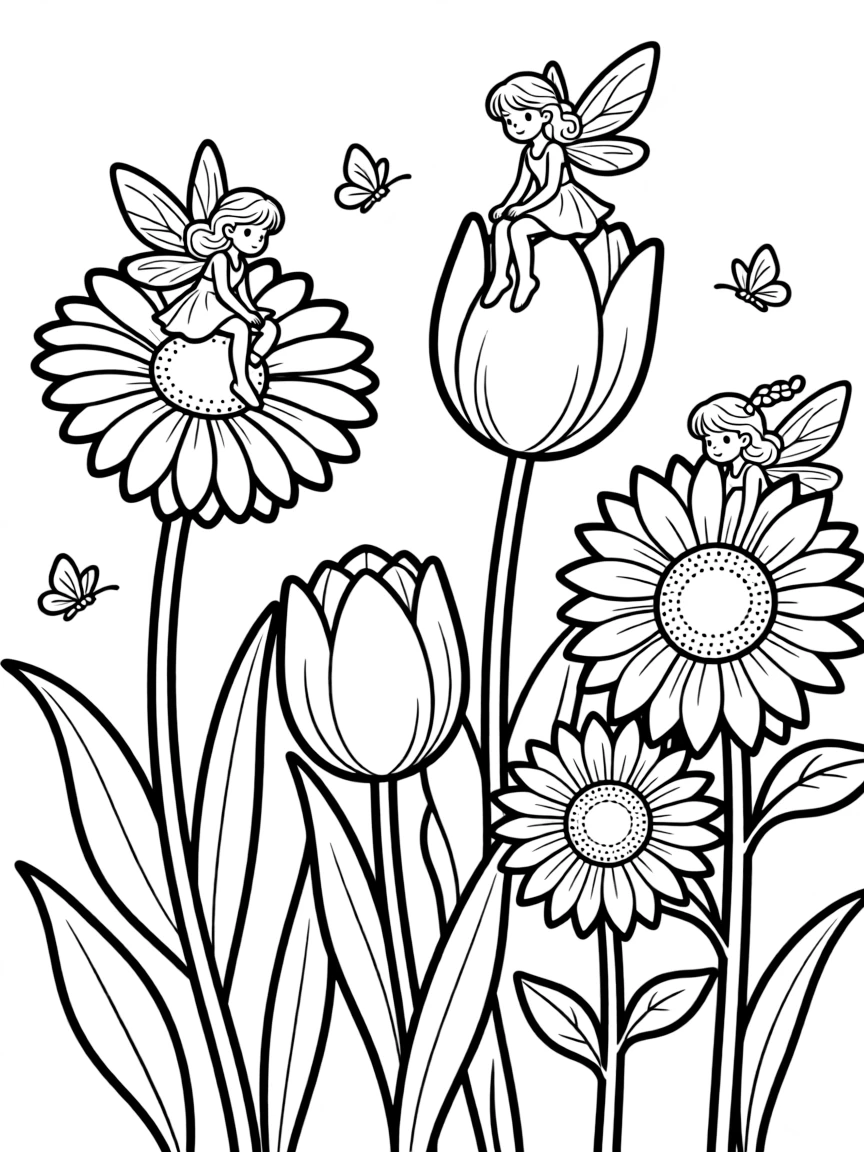 Flower fairies hiding among blooms