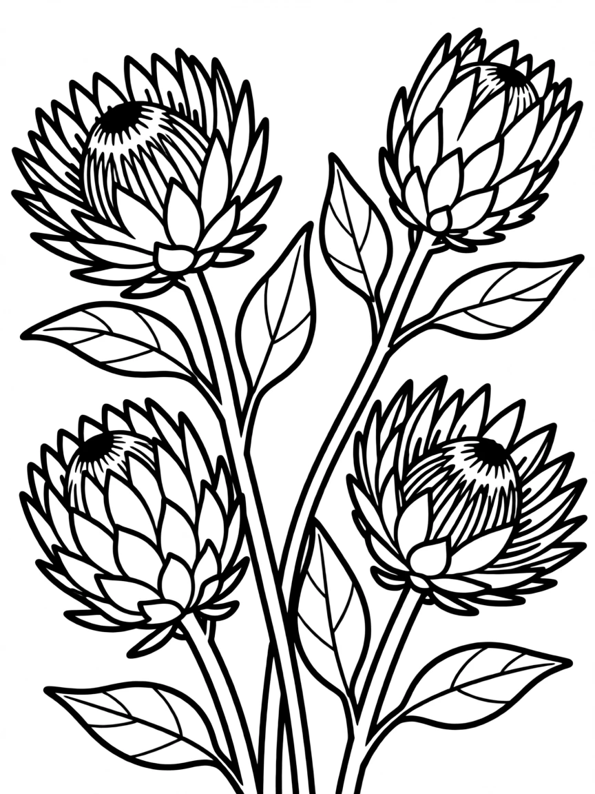 Exotic protea flowers with their unique shapes