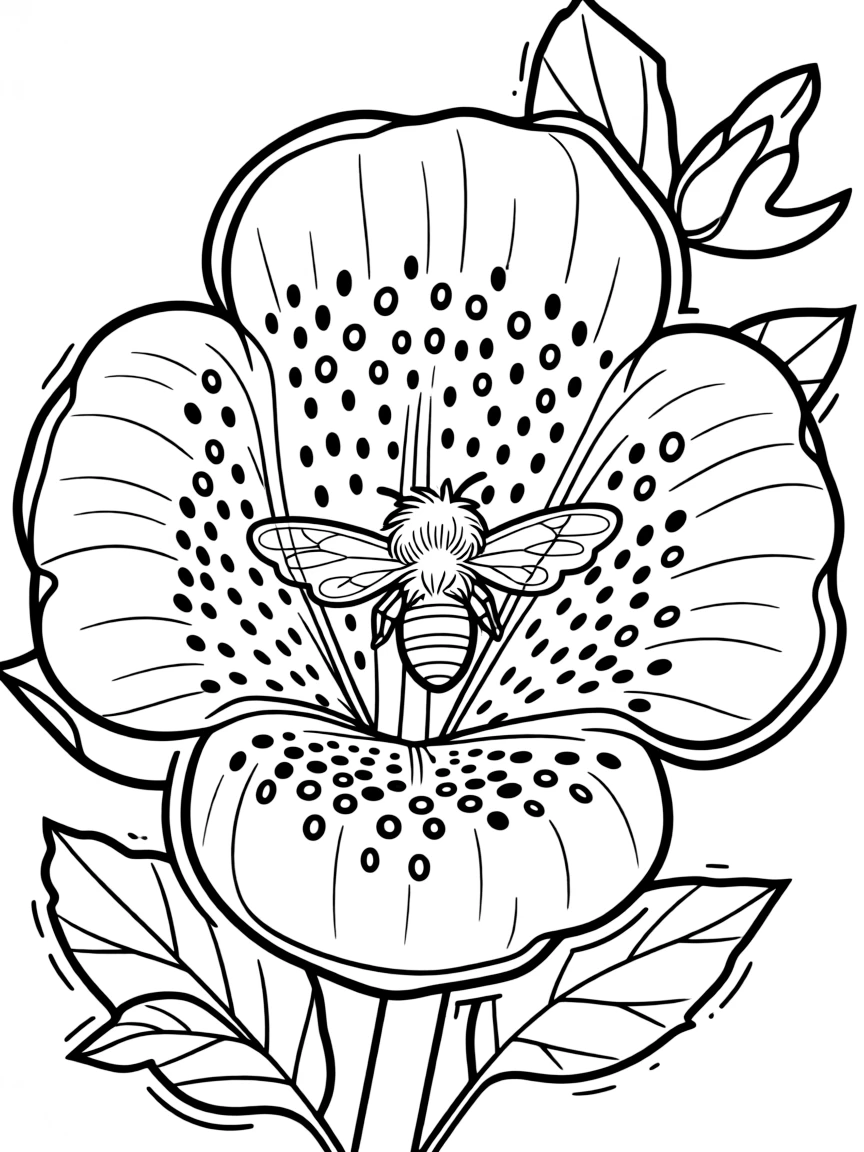 A bee's view inside a foxglove flower