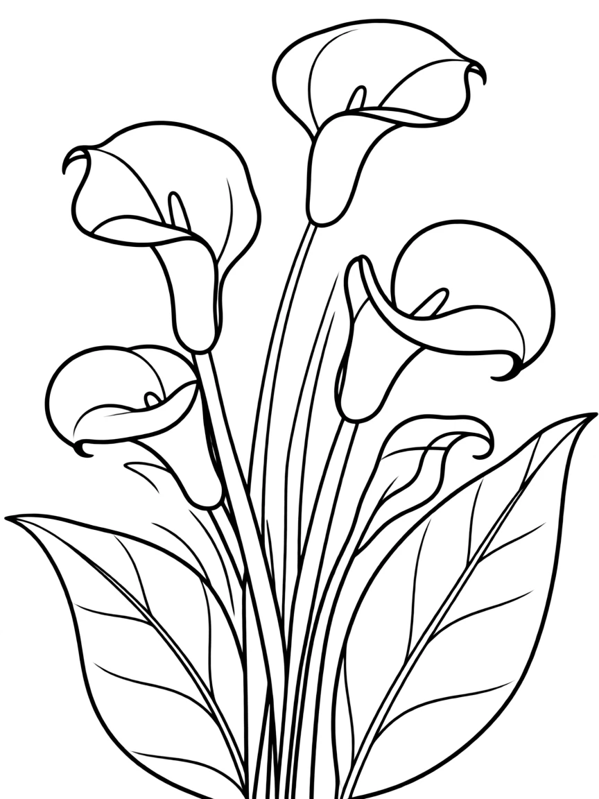 Calla lilies with their elegant curved forms