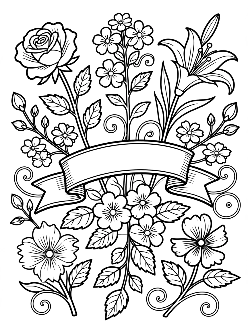 A Victorian-style language of flowers illustration