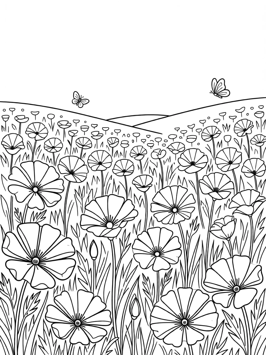 A meadow of California poppies