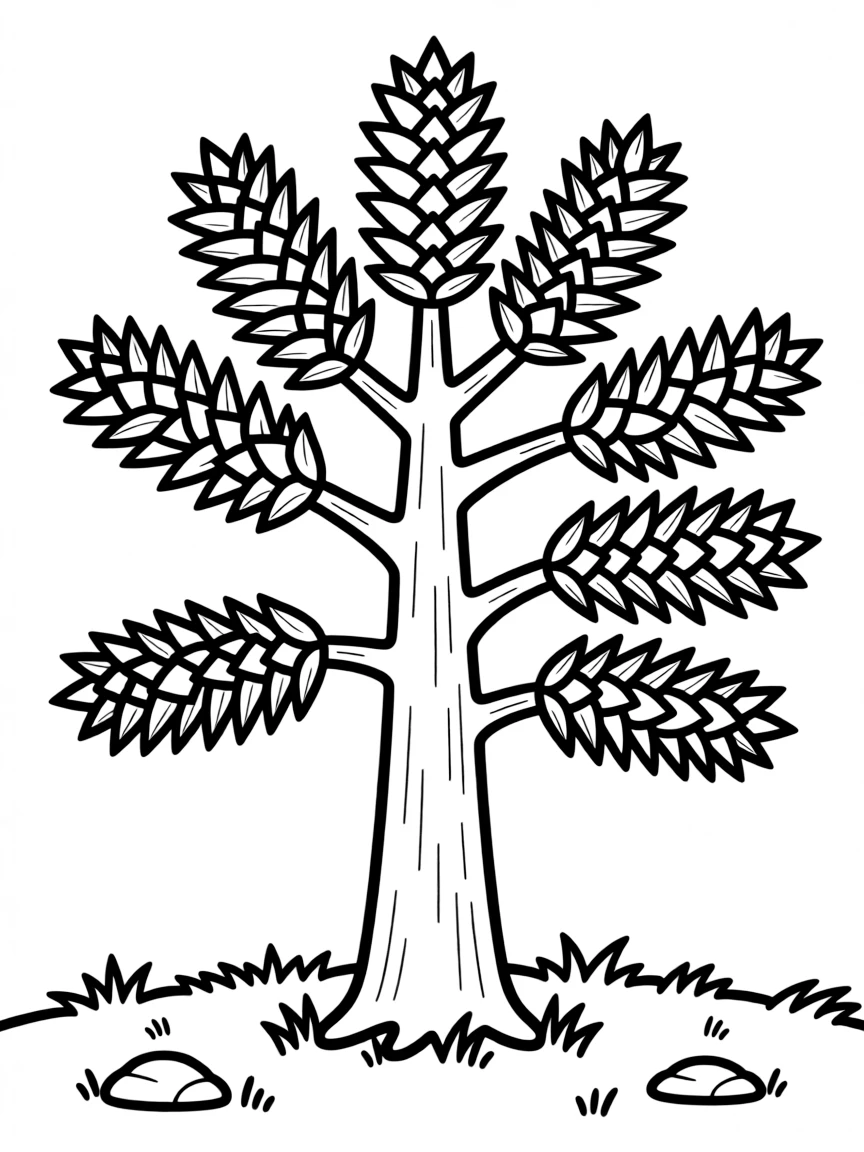 Monkey puzzle tree with its distinctive branches