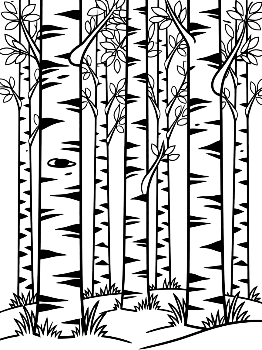 Aspen trees with their white bark and trembling leaves